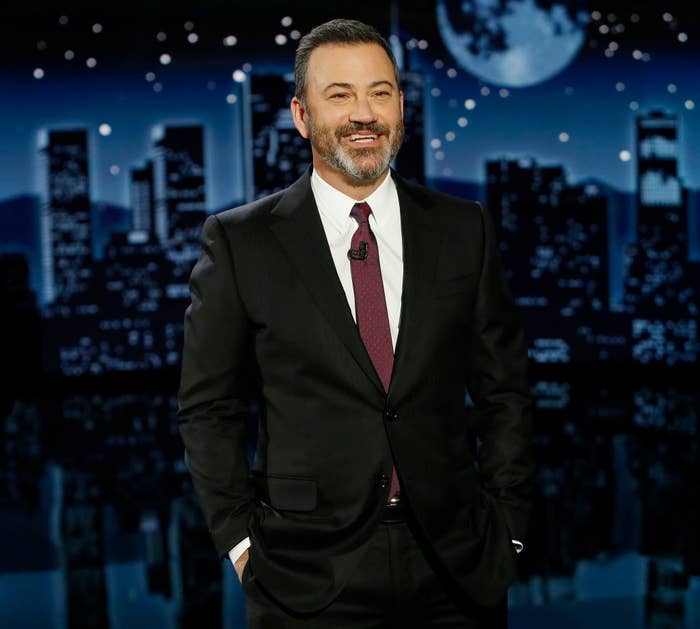 Jimmy Kimmel doing a monologue on his show