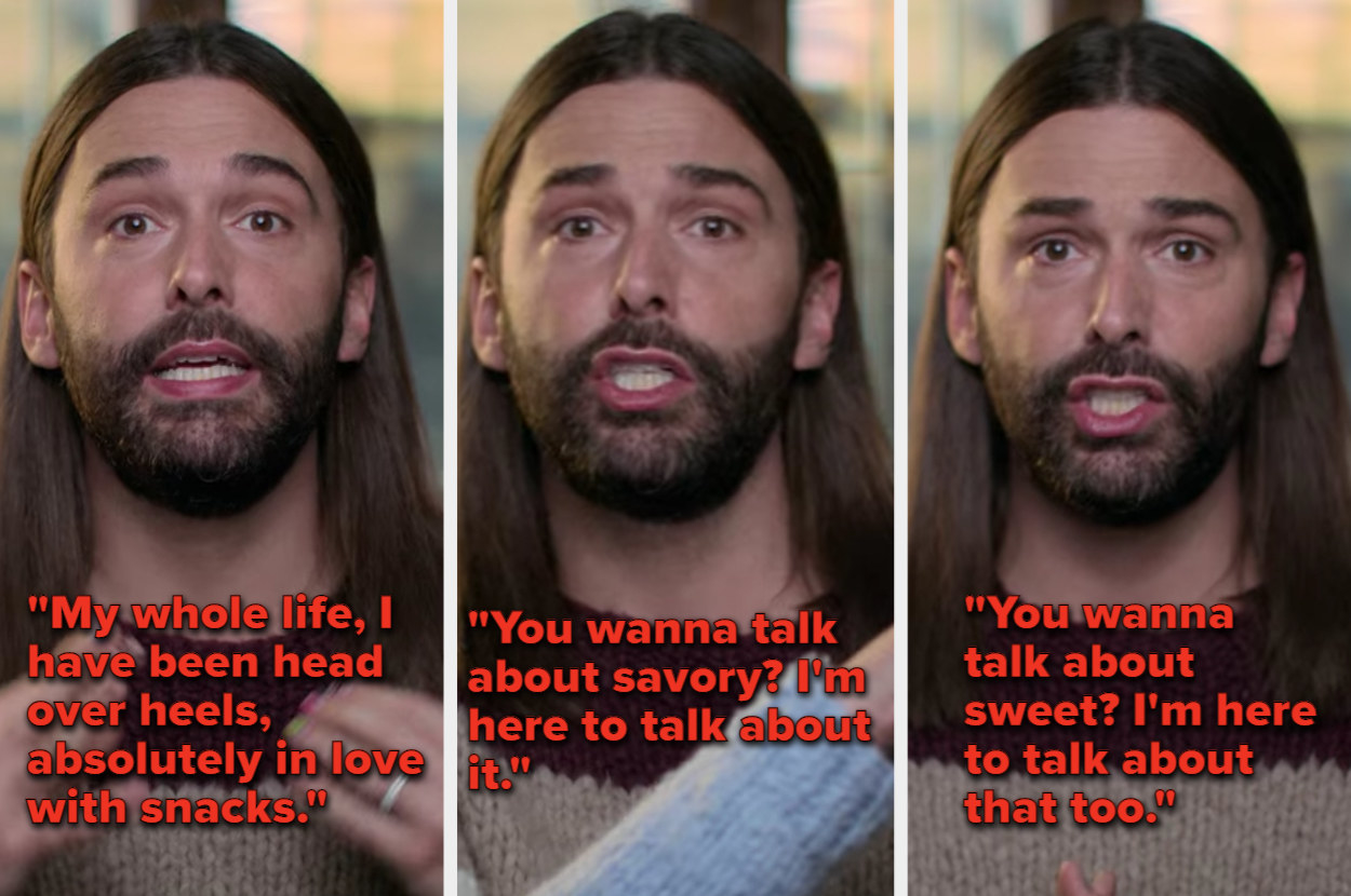 Jonathan Van Ness talks about his love of both savory and sweet snacks