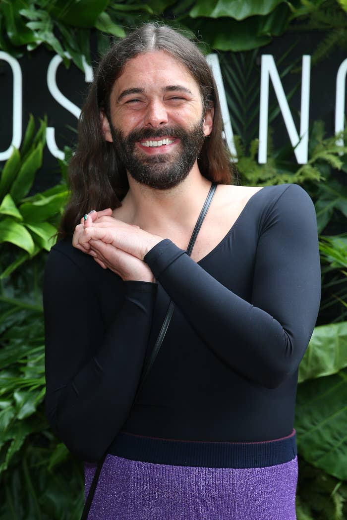 Jonathan Van Ness smiles and poses at the 2020 Biossance launch party in Sydney, Australia