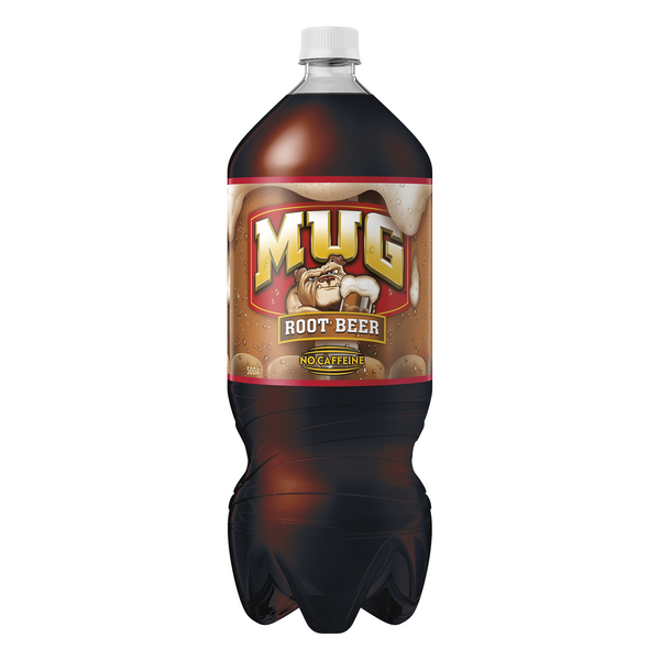A bottle of MUG root beer.