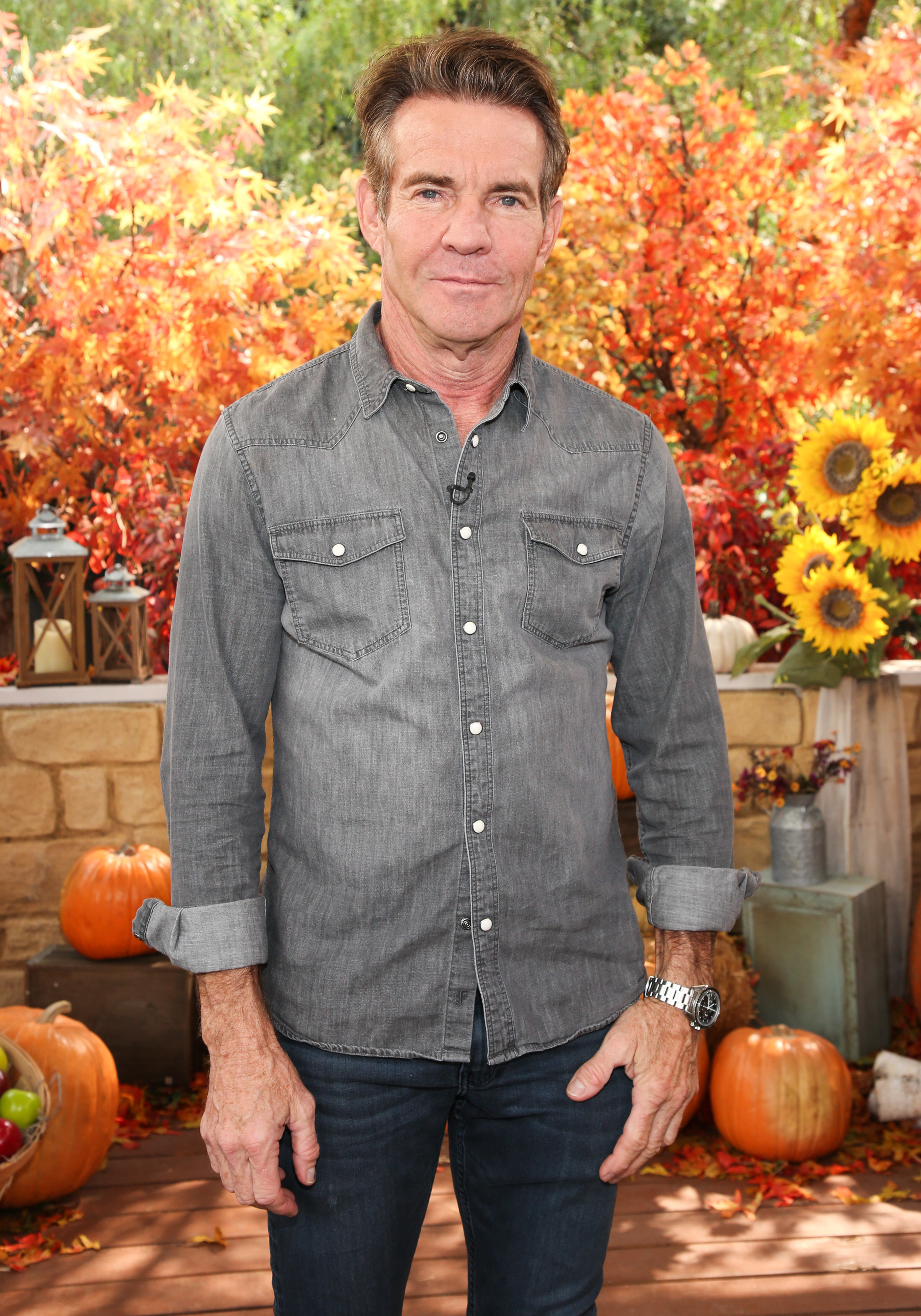 Dennis in a denim shirt and jeans at the home and family show for hallmark channel