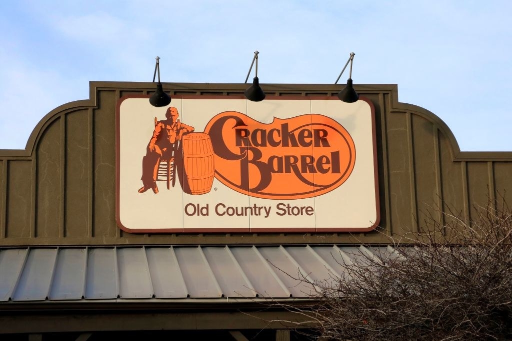 Cracker Barrel Old Country Store and Restaurant entrance sign,.