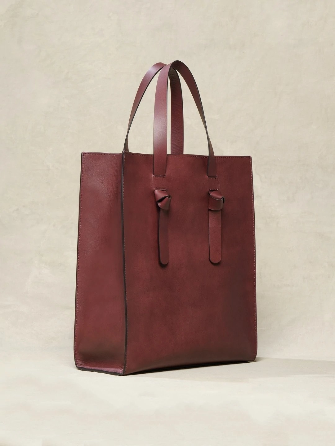 tall tote with knotted strap details