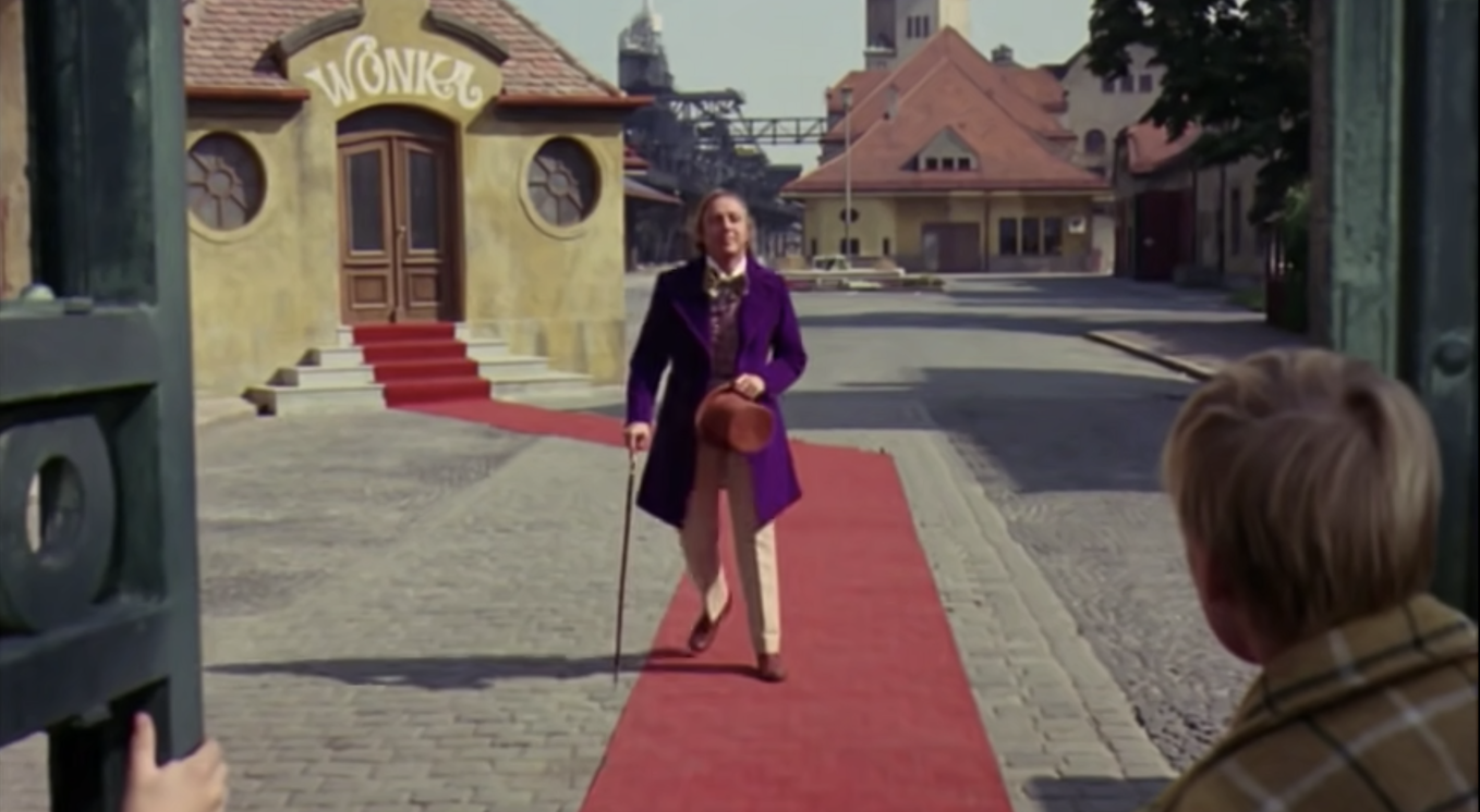 Willy Wonka using his cane