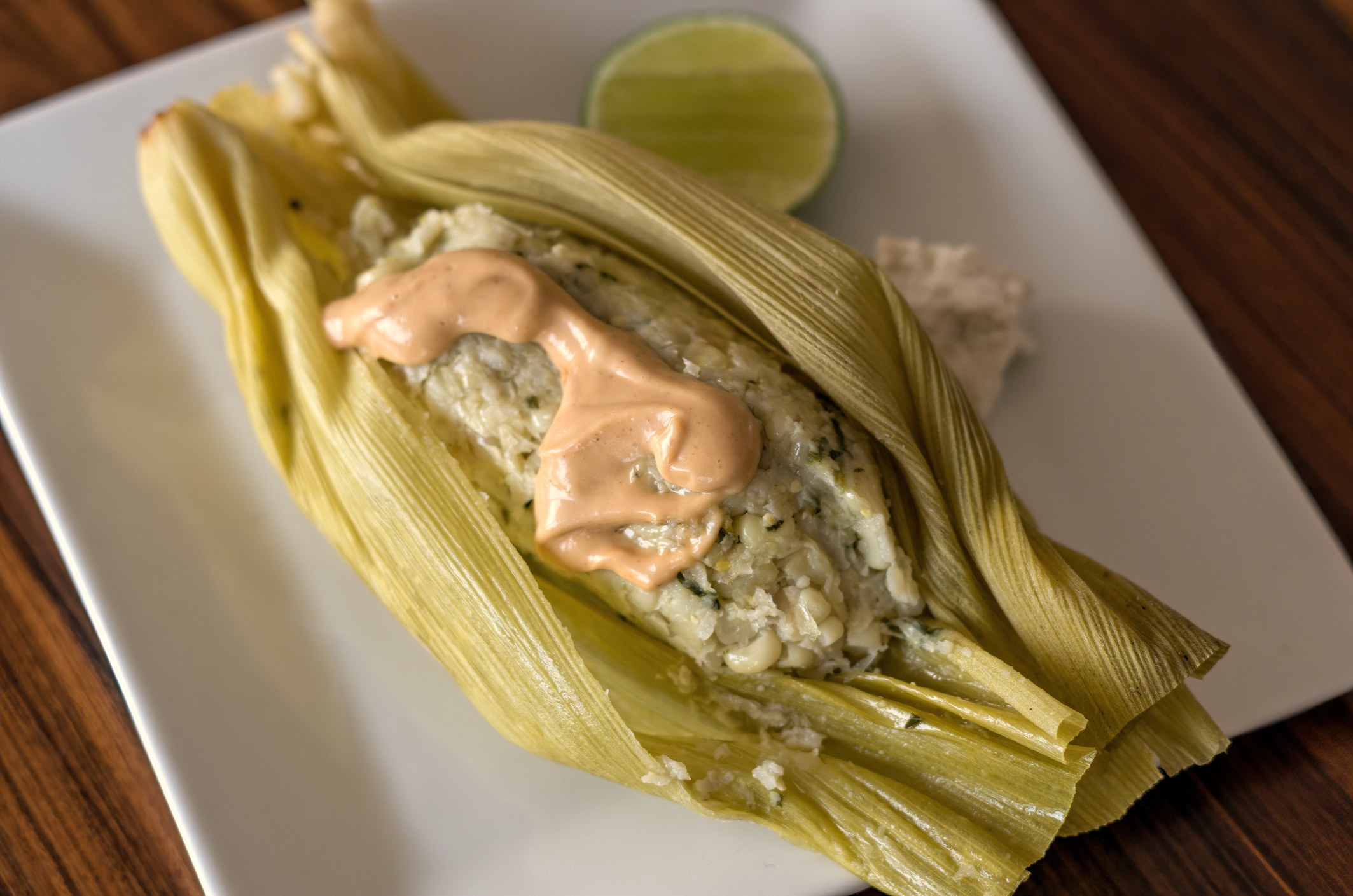 A homemade tamale.