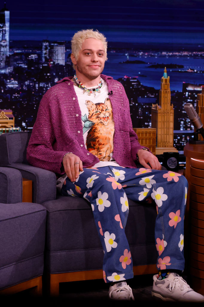 pete is wearing a colorful outfit on the tonight show