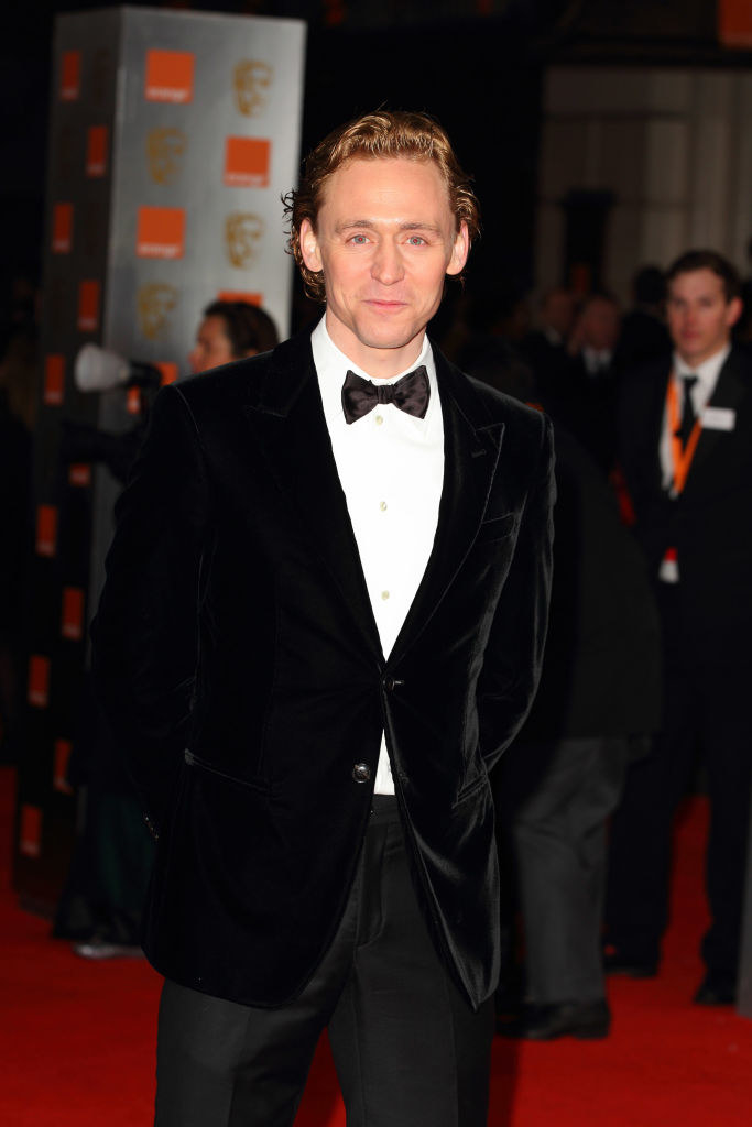 Tom at the BAFTAS in a velvet tuxedo