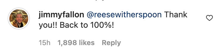 Jimmy Fallon responds to Reese Witherspoon&#x27;s comment on his recent Instagram post