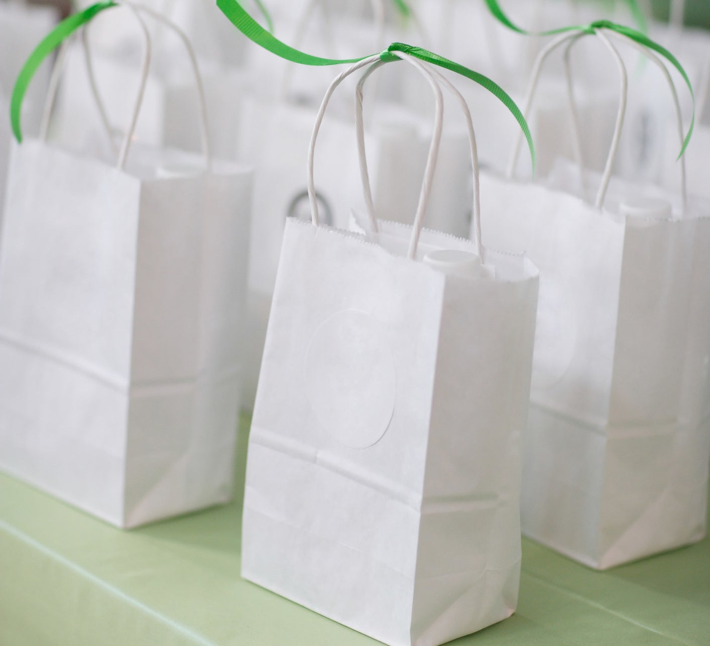 Gift bags on a table