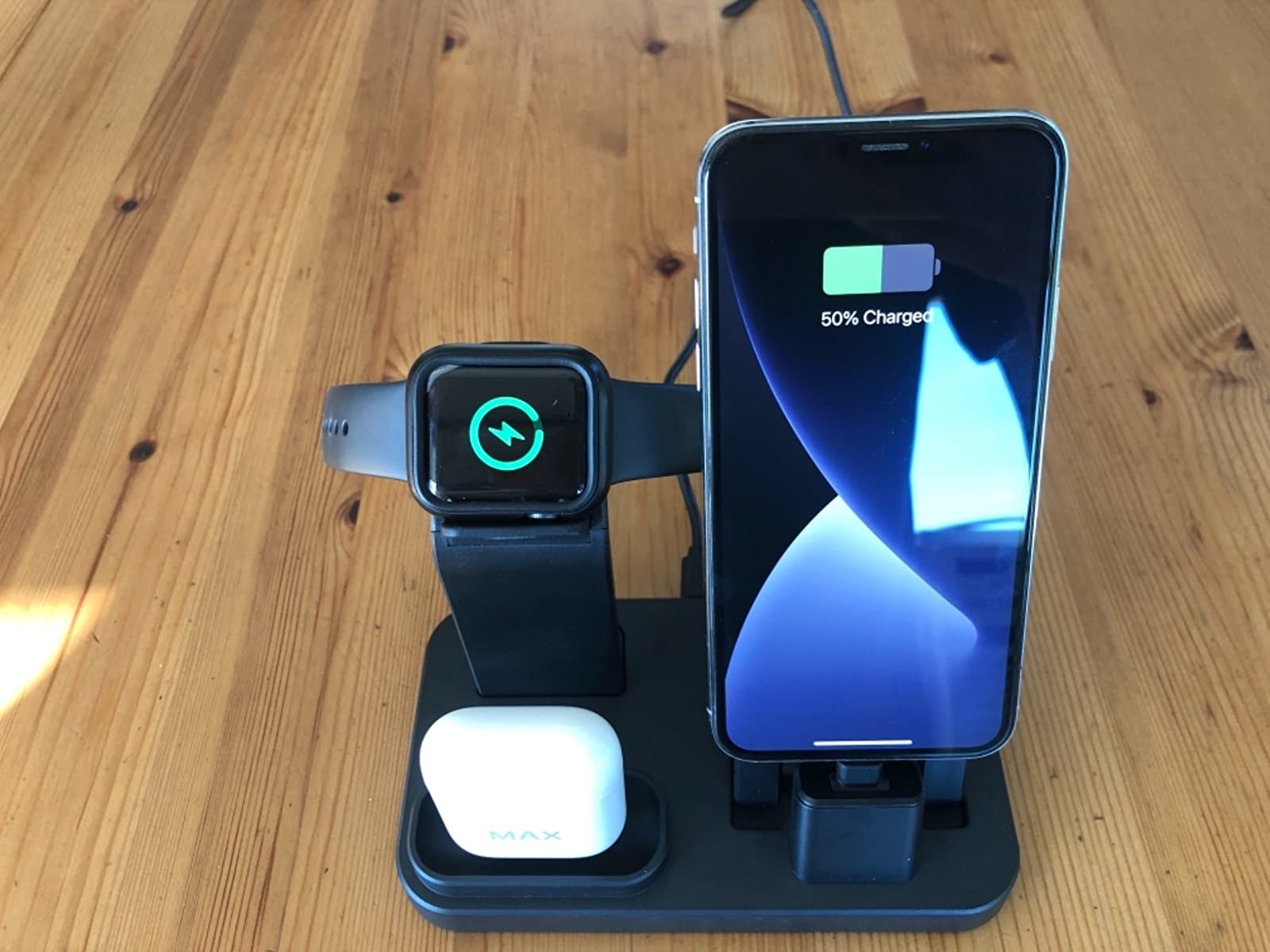reviewer image of the black charging station