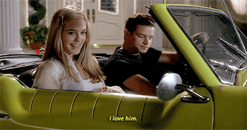 Cher in Clueless in a car saying &quot;I love him&quot;