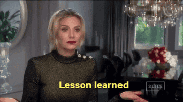 Dorit Kemsley saying &quot;lesson learned&quot;