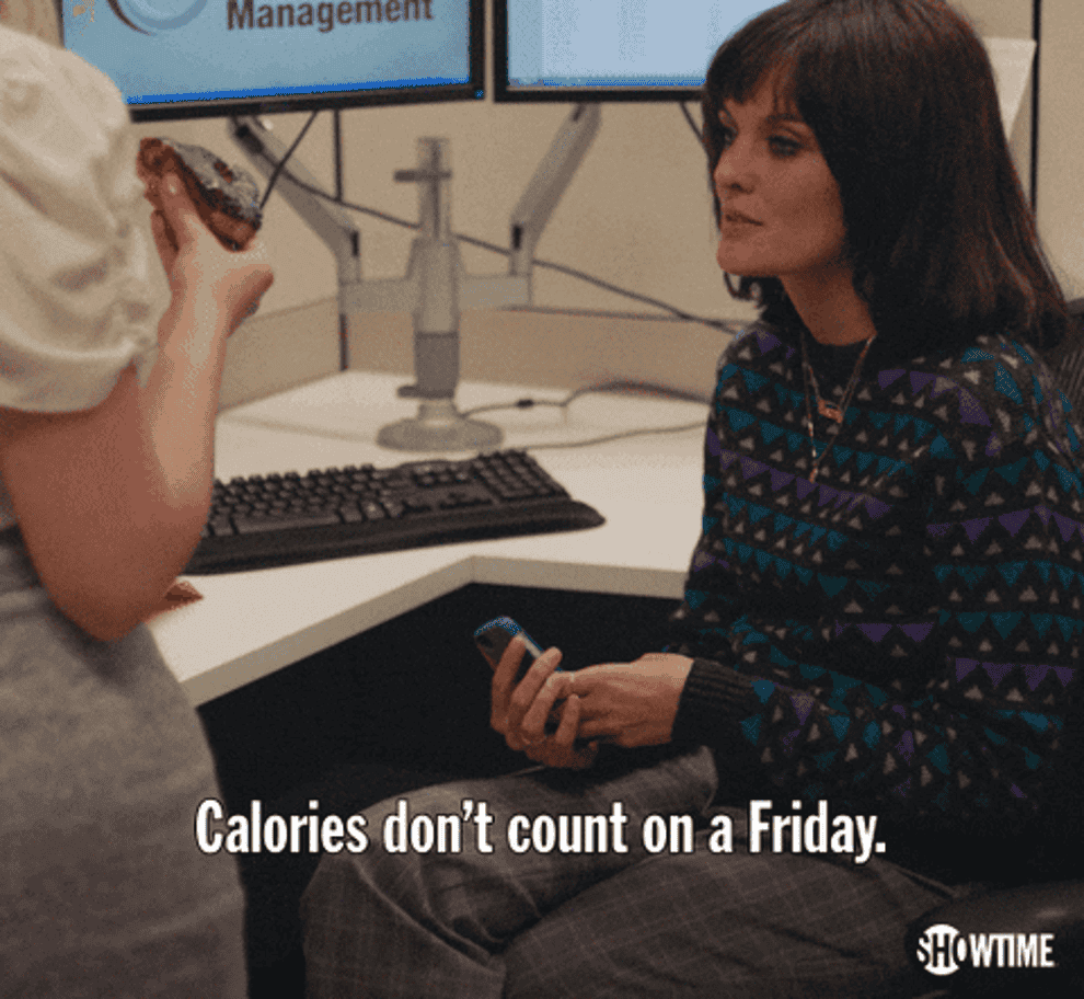 Calories don&#x27;t count on a Friday gif