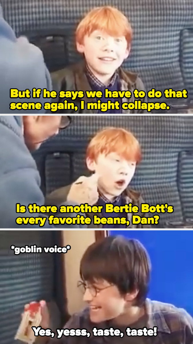Rupert and Dan talking about having to eat all the candy in the Hogwarts Express scene