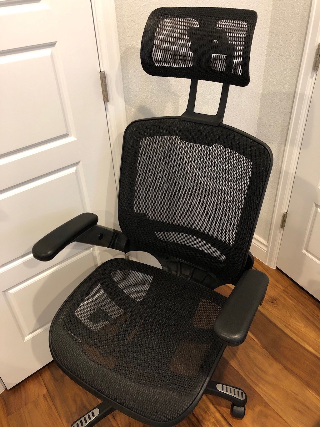 reviewer image of the black mesh office chair