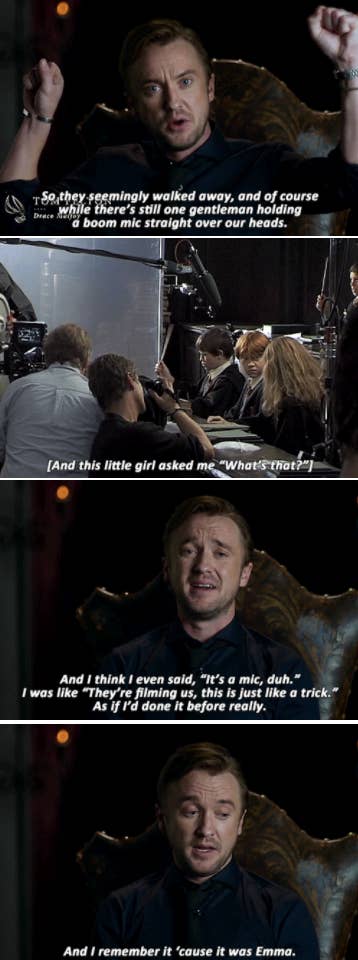 Tom Felton describing one of his first interactions with Emma Watson