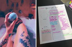 bath bomb and planner