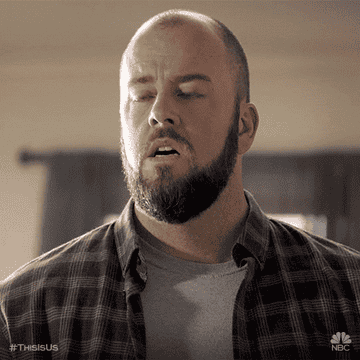 Chris Sullivan as Toby in &quot;This Is Us&quot; stands dumbfounded with his mouth open