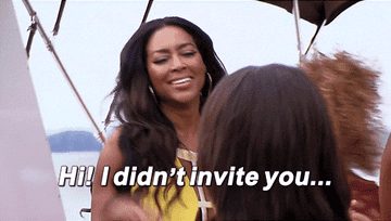 Kenya Moore walks up and says, &quot;Hi! I didn&#x27;t invite you!&quot; on Real Housewives: Ultimate Girls Trip