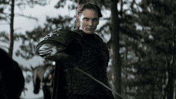 Cahir pulls a sword