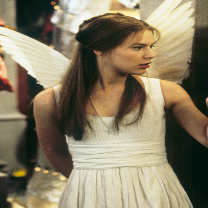 Claire dressed as an angel in the film