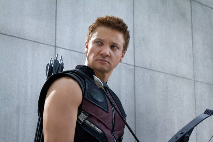 Renner as Hawkeye in the Avengers