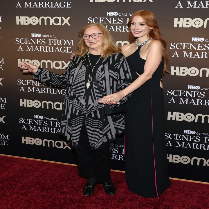 Jessica Chastain and Marilyn Herst at a screening of Scenes From a Marriage