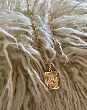 v initial necklace