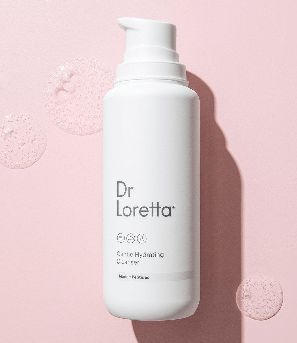 A bottle of the hydrating cleanser
