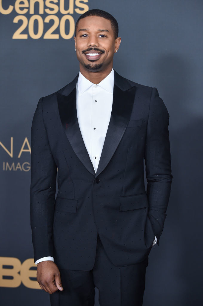 Michael rocking a suit as he poses on the red carpet at the 2020 NAACP Image Awards