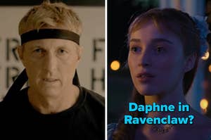 A "Cobra Kai" character is on the left with Daphne on the right labeled, "Daphne in Ravenclaw?"