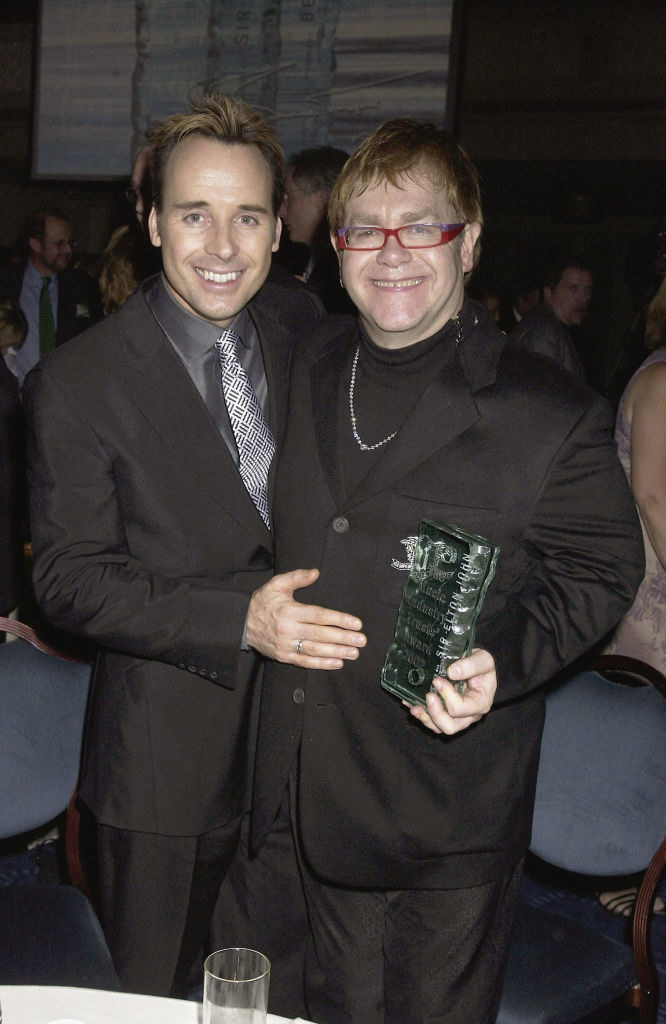 the couple are at a charity dinner and david has frosted tips