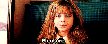 Emma as Hermione saying