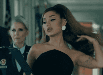 Ariana Grande flipping her hair