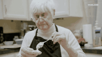 Grandma cooking in the kitchen