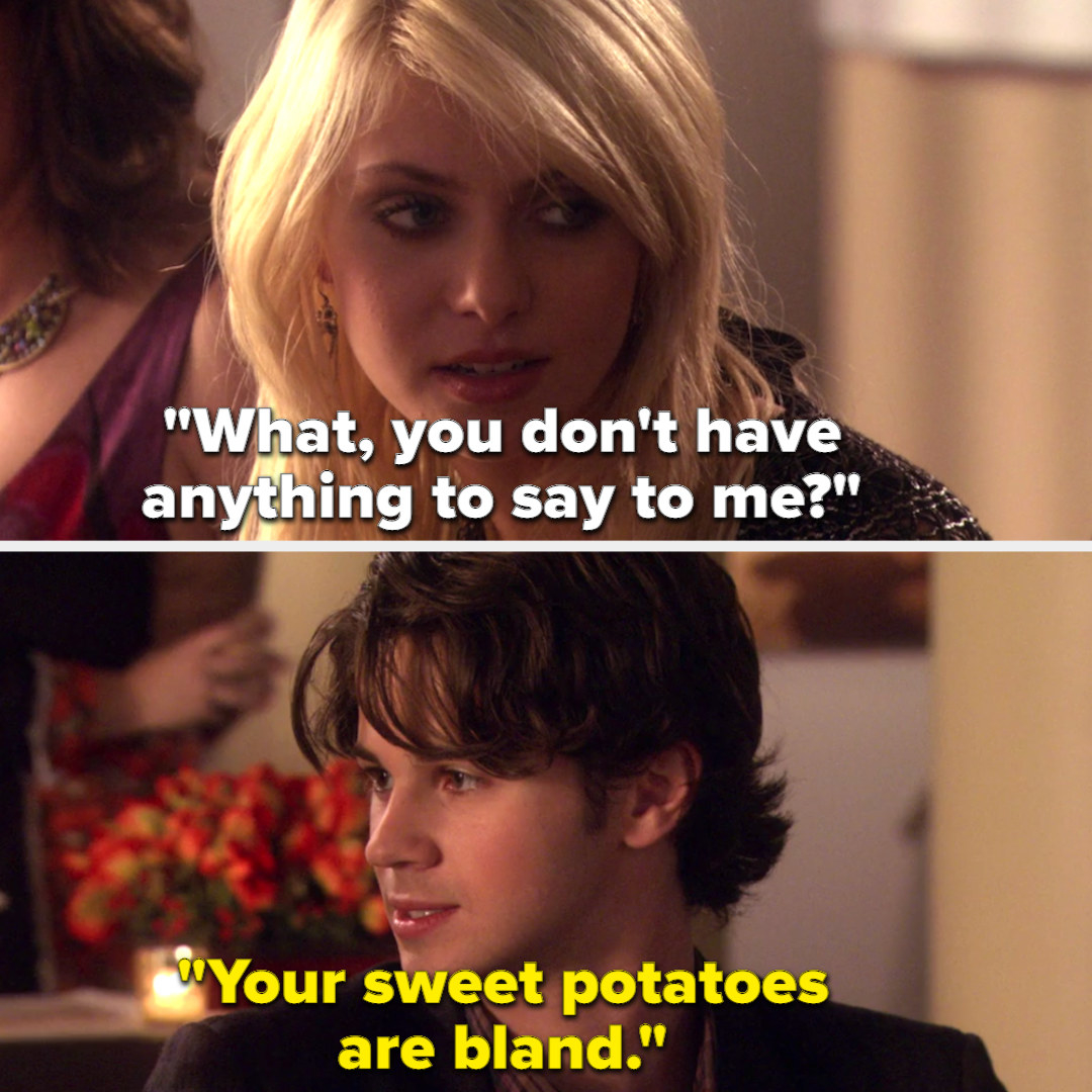 Jenny: &quot;You don&#x27;t have anything to say to me?&quot; Eric: &quot;Your sweet potatoes are bland&quot;