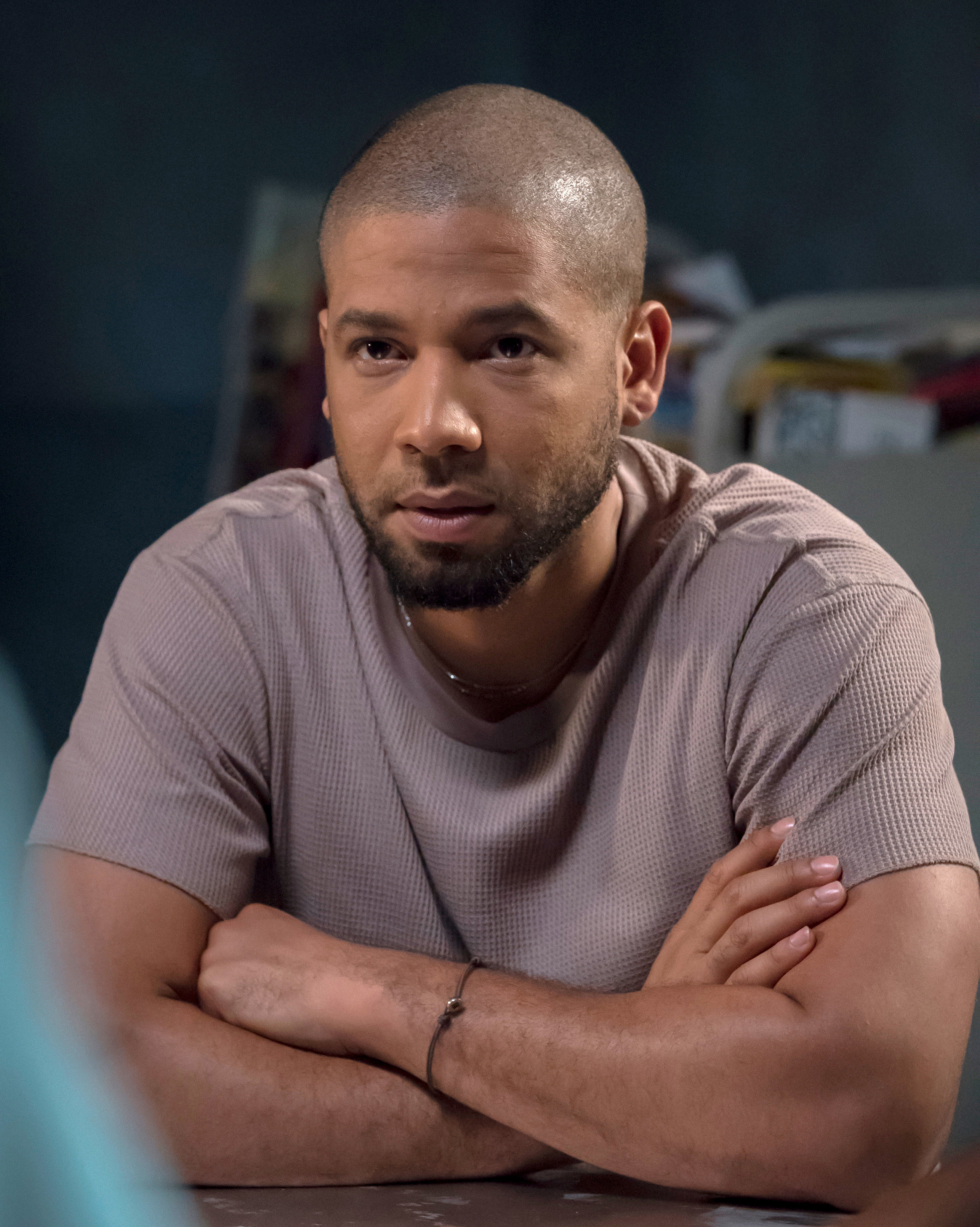 Smollett with arms crossed on show
