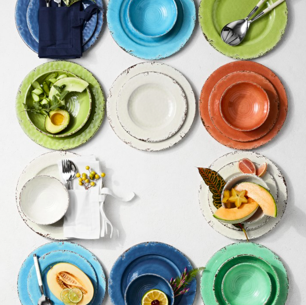 colorful rustic dishes