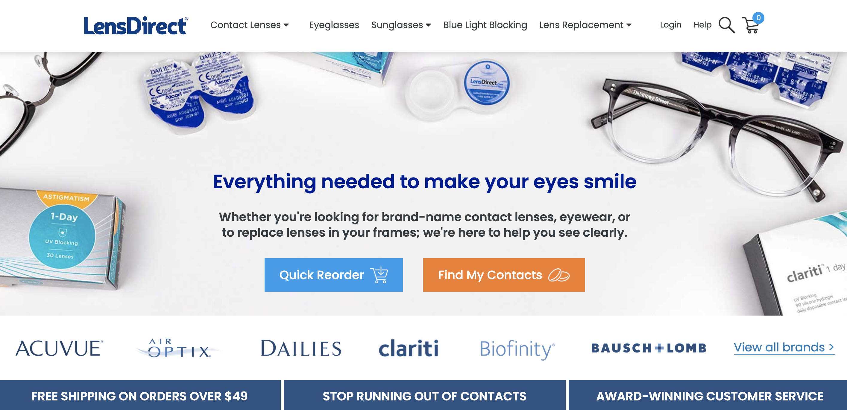 Lens Direct contact lens page site