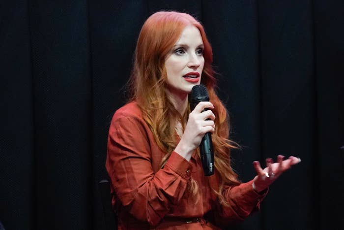 Jessica Chastain at a screening of The Eyes of Tammy Faye