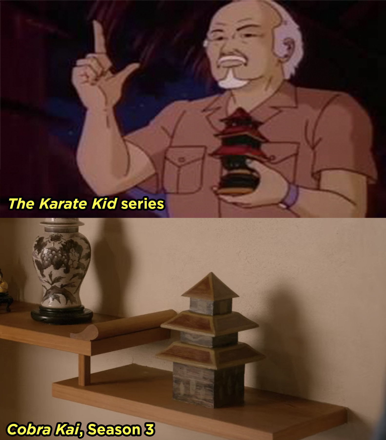 The shrine from the animated series vs the shrine from Cobra Kai