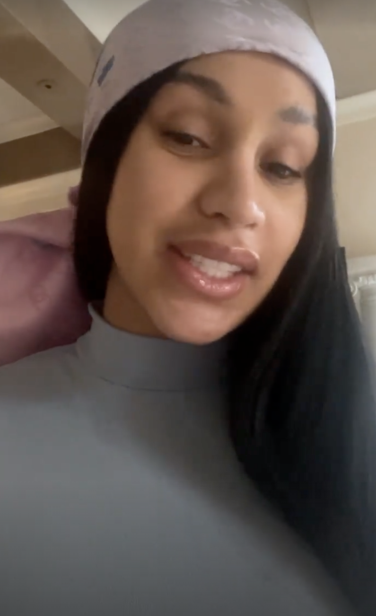 Why People Are Telling Cardi B to Shave Her Stomach - Cardi B Moschino  Instagram Picture