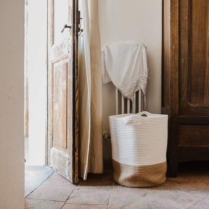 how the basket looks from a distance in a room