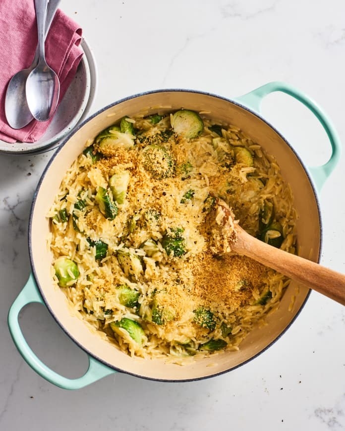 One-Pot Parmesan Brussels Sprouts Orzo