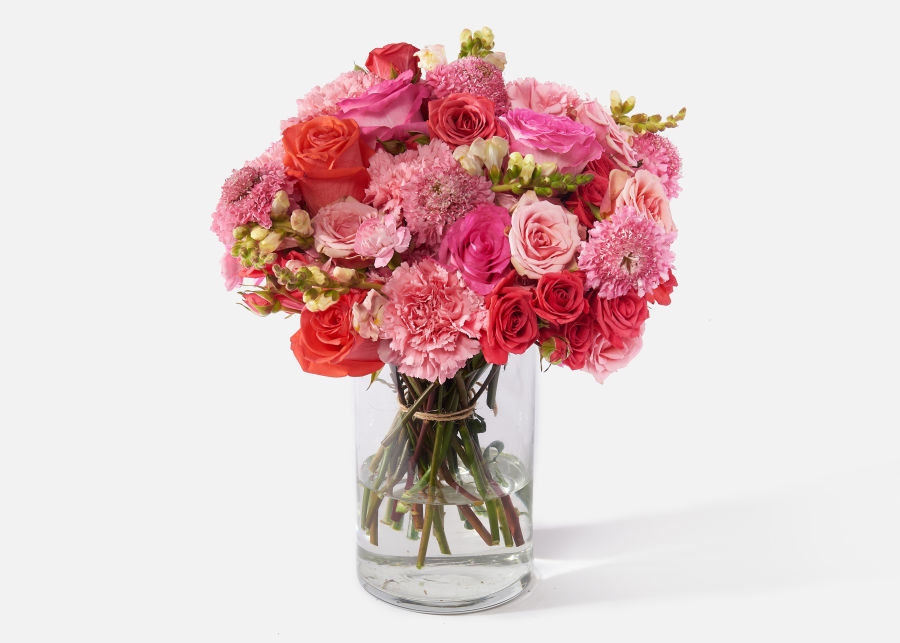 a bouquet of pretty pink flowers