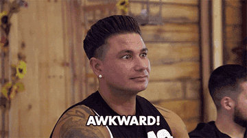Pauly D opening his eyes wide and saying &quot;Awkward&quot;