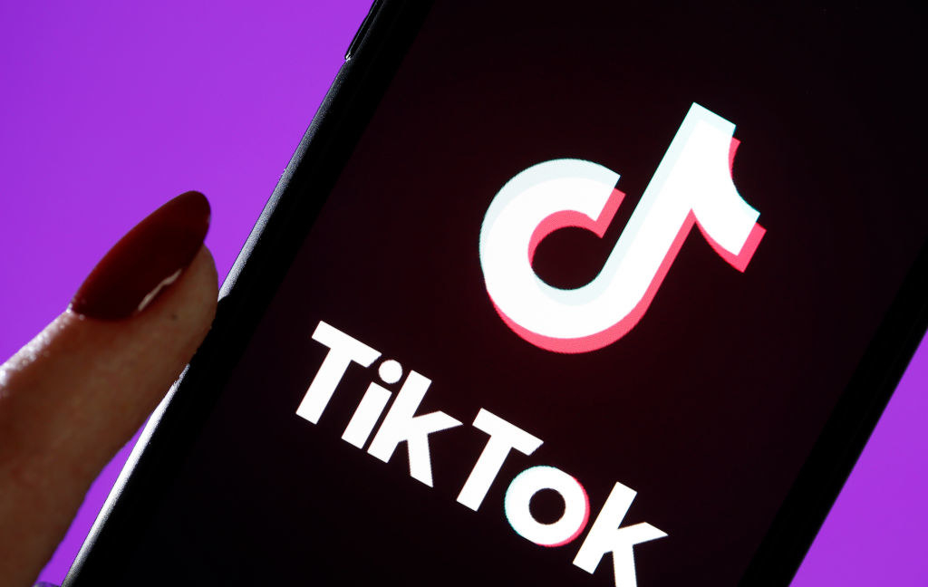 an image of a phone showing the tiktok logo