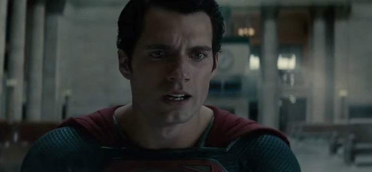 Superman on his knees after just killing Zod in &quot;Man of Steel&quot;