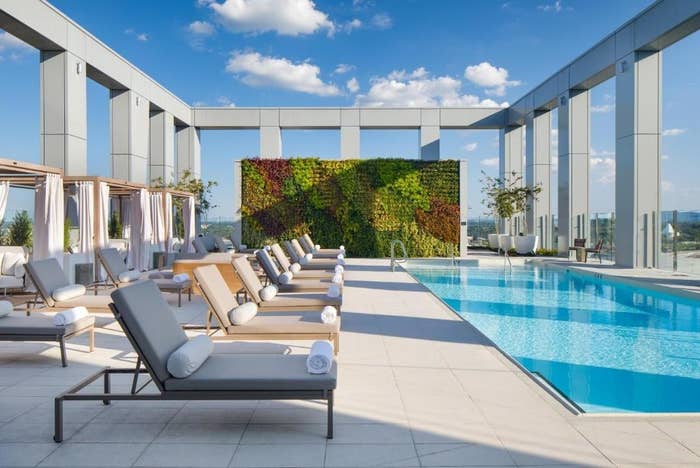 A poolside view at the joseph hotel