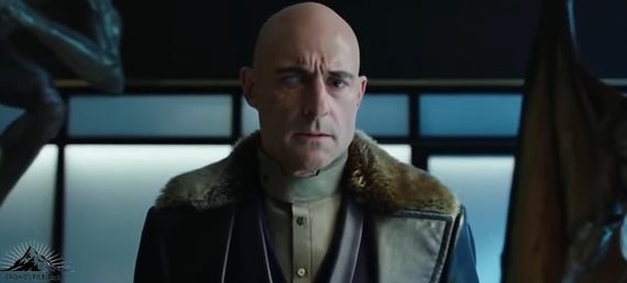 Doctor Sivana standing in his father&#x27;s office with two of the Seven Deadly Sins next to him in &quot;Shazam!&quot;